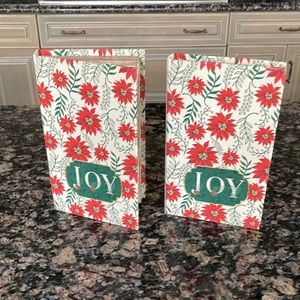 ASHLAND CHRISTMAS BOOK/BOX DECOR W HIDDEN COMPARTMENT SET OF 2